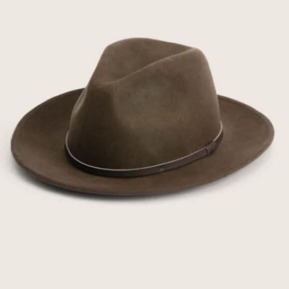 NWT New William + Bear Kids Little Brown Fedora Wool Sun Hat SM-LG Adjustable - Picture 1 of 16